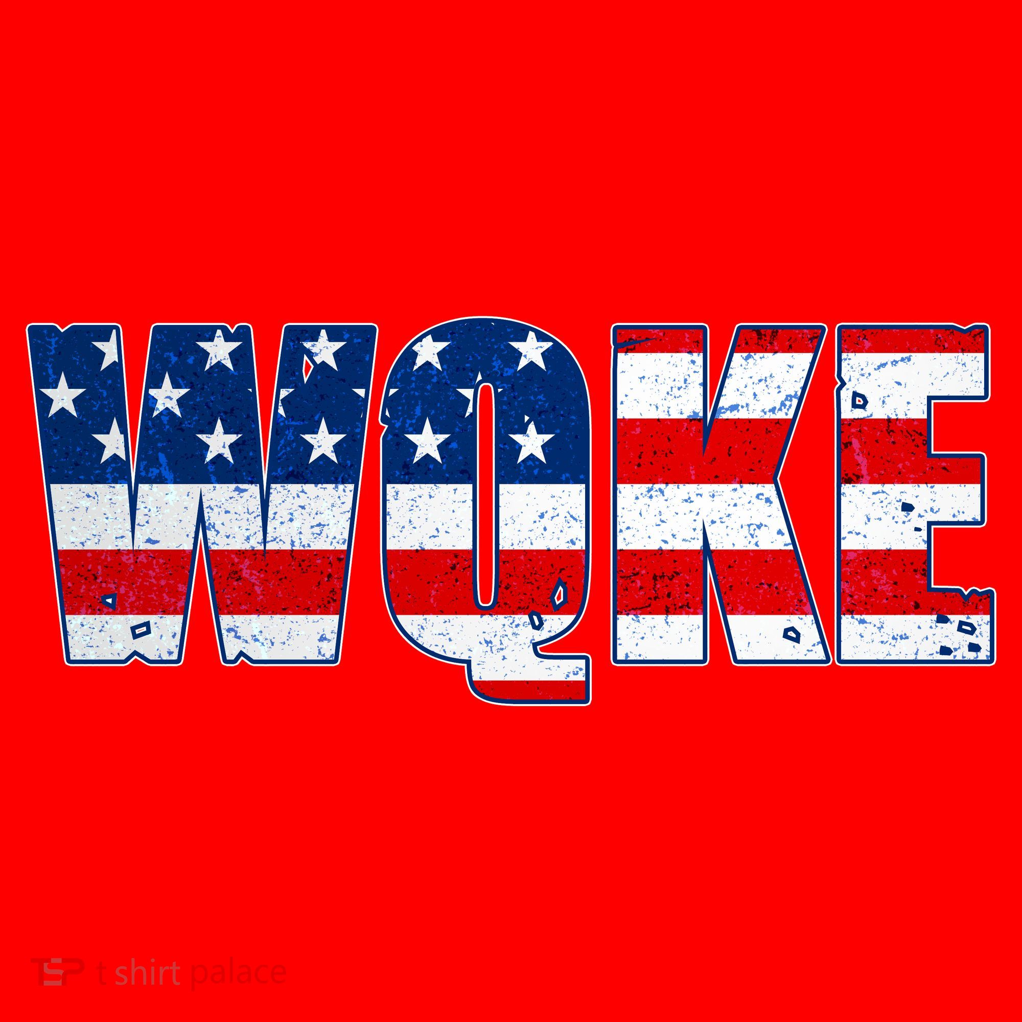 WQKE Woke QAnon American Flag Santa Hat