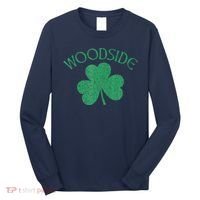 Woodside Queens NY Irish Shamrock Distressed Green Long Sleeve Shirt thumb 0