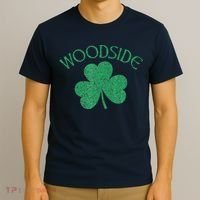 Woodside Queens NY Irish Shamrock Distressed Green T-Shirt thumb 3