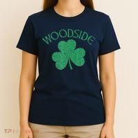 Woodside Queens NY Irish Shamrock Distressed Green T-Shirt thumb 4