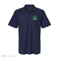 Woodside Queens NY Irish Shamrock Distressed Green Polo thumb 0
