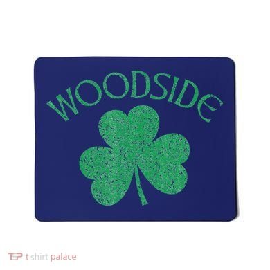 Woodside Queens NY Irish Shamrock Distressed Green Mousepad