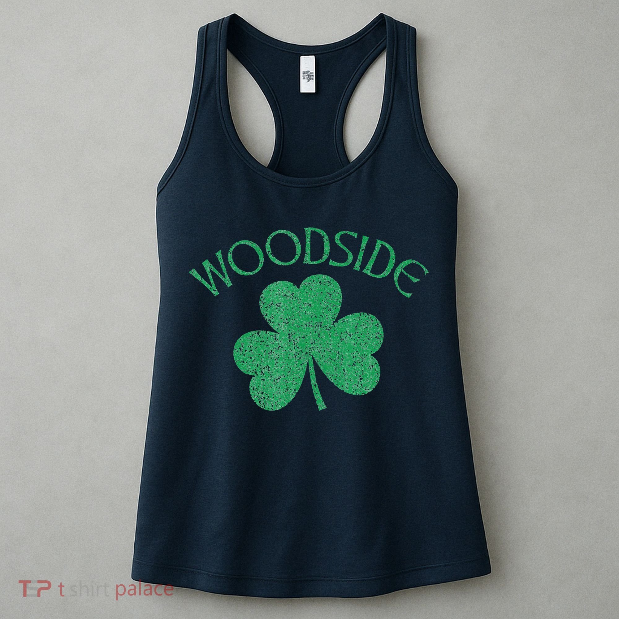 Woodside Queens NY Irish Shamrock Distressed Green Women's Tank Top