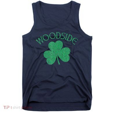 Woodside Queens NY Irish Shamrock Distressed Green Tank Top