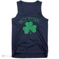 Woodside Queens NY Irish Shamrock Distressed Green Tank Top thumb 0