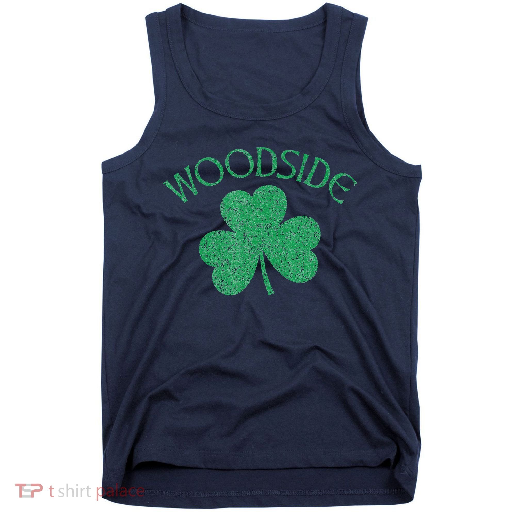 Woodside Queens NY Irish Shamrock Distressed Green Tank Top