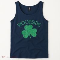 Woodside Queens NY Irish Shamrock Distressed Green Tank Top thumb 2
