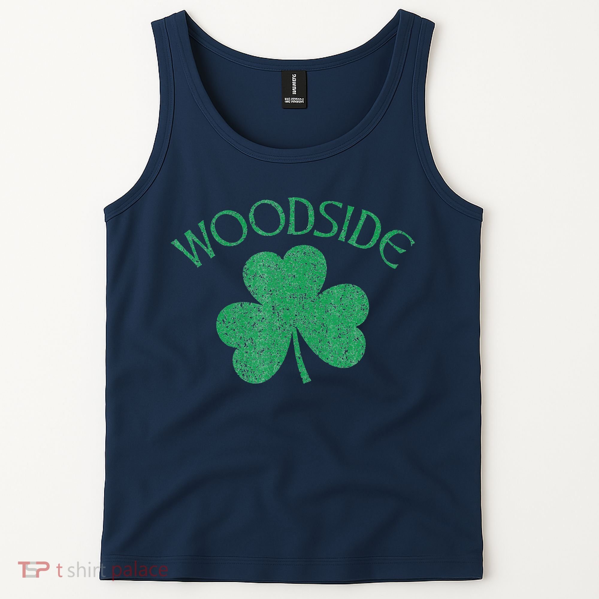Woodside Queens NY Irish Shamrock Distressed Green Tank Top