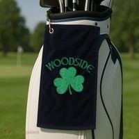 Woodside Queens NY Irish Shamrock Distressed Green Golf Towel thumb 2