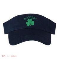 Woodside Queens NY Irish Shamrock Distressed Green Visor thumb 0