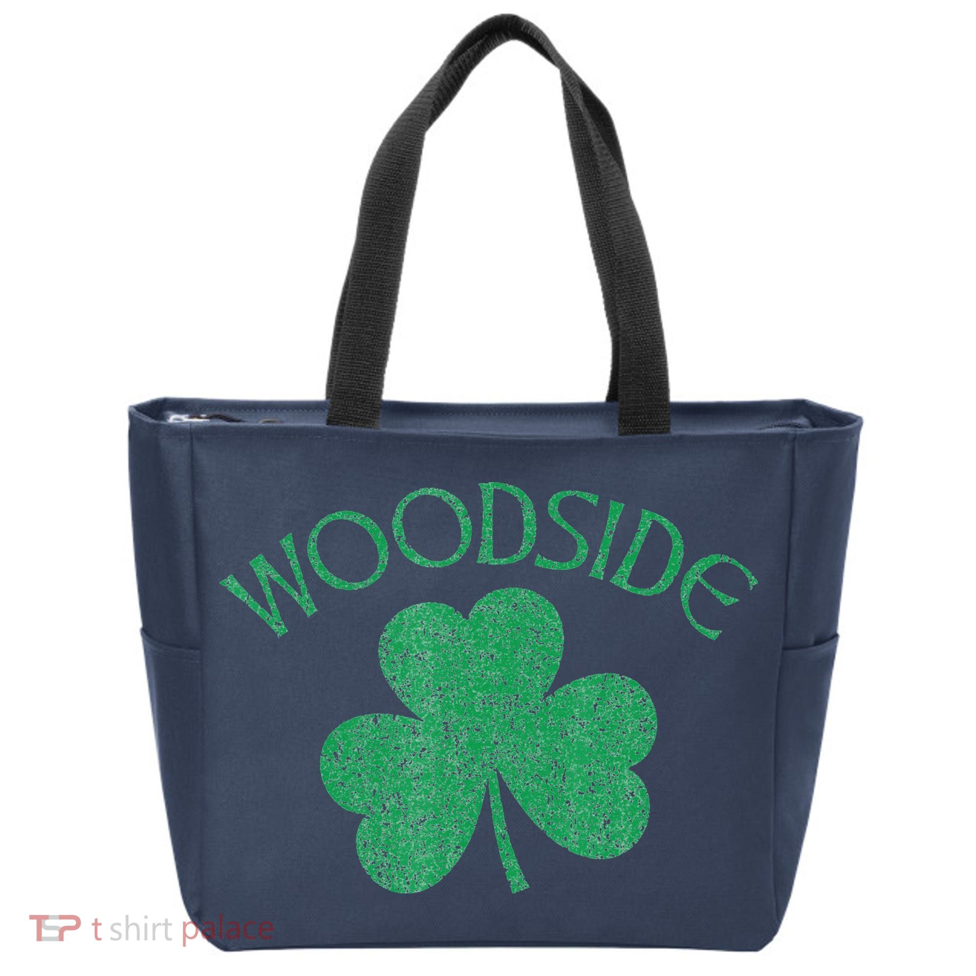 Woodside Queens NY Irish Shamrock Distressed Green Tote Bag