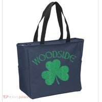 Woodside Queens NY Irish Shamrock Distressed Green Tote Bag thumb 2