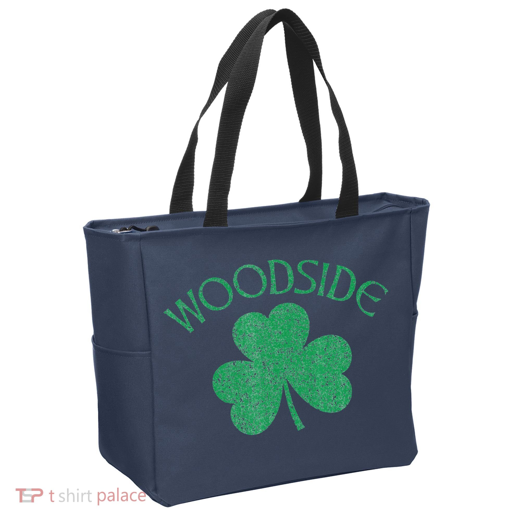 Woodside Queens NY Irish Shamrock Distressed Green Tote Bag