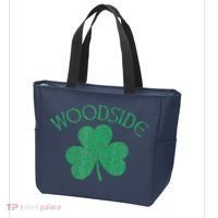 Woodside Queens NY Irish Shamrock Distressed Green Tote Bag thumb 3