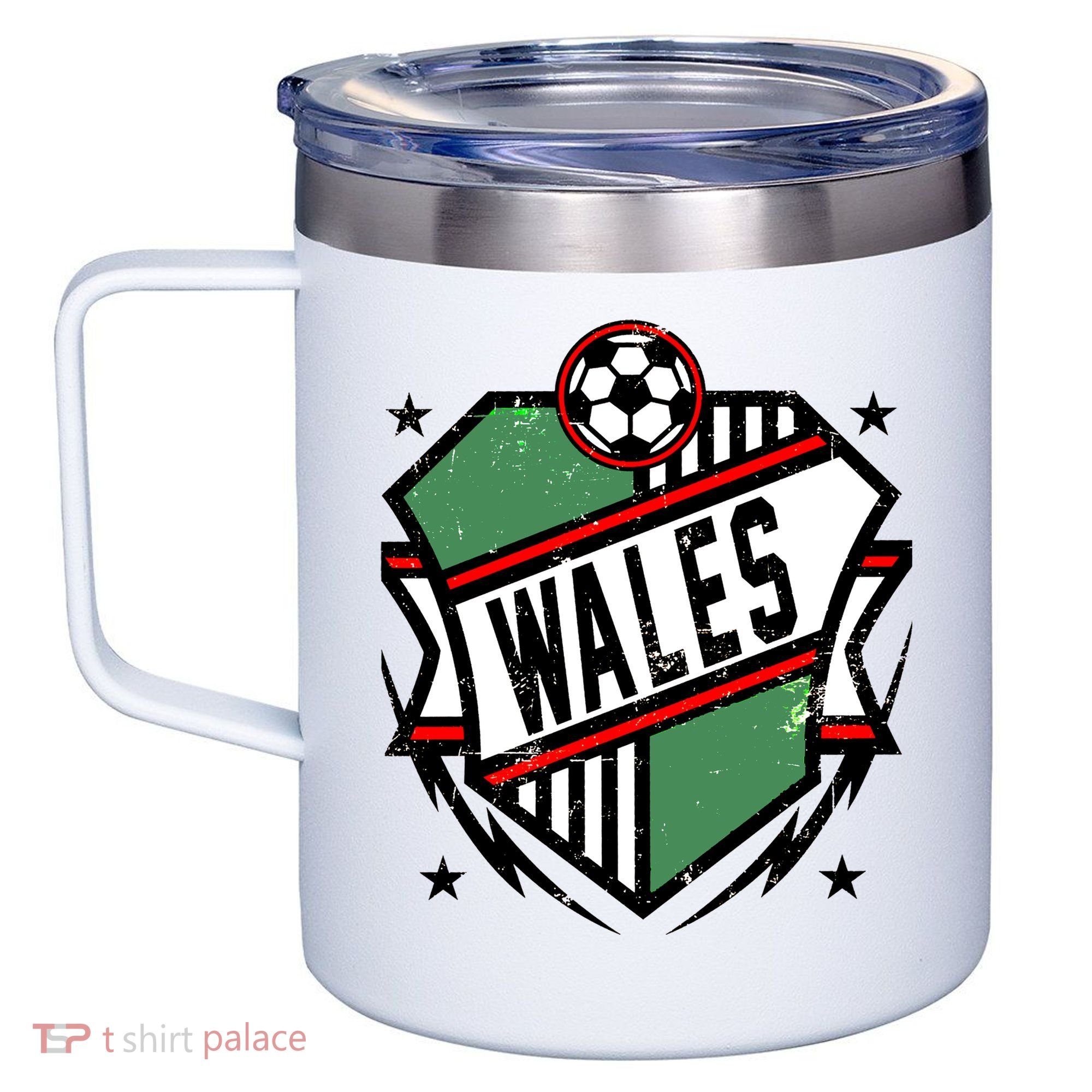 Wales Qatar Soccer 12oz Stainless Steel Coffee Mug