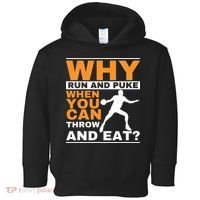 Why Run And Puke Discus Thrower Throw Tack And Field Discus Toddler Hoodie thumb 0