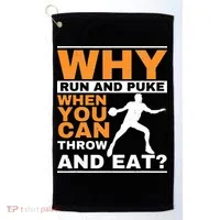 Why Run And Puke Discus Thrower Throw Tack And Field Discus Golf Towel thumb 0