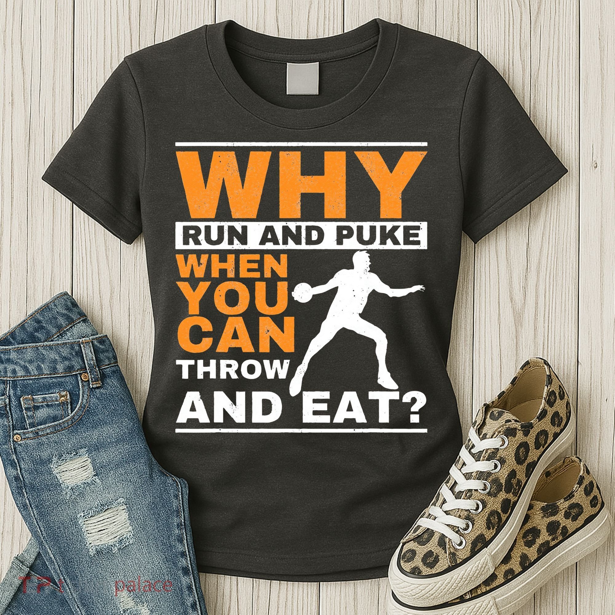 Why Run And Puke Discus Thrower Throw Tack And Field Discus Women's T-Shirt