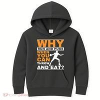 Why Run And Puke Discus Thrower Throw Tack And Field Discus Kids Hoodie thumb 0