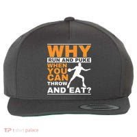 Why Run And Puke Discus Thrower Throw Tack And Field Discus Wool Snapback Cap thumb 0