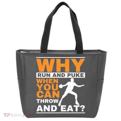 Why Run And Puke Discus Thrower Throw Tack And Field Discus Tote Bag