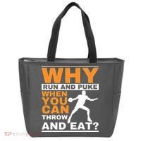 Why Run And Puke Discus Thrower Throw Tack And Field Discus Tote Bag thumb 0