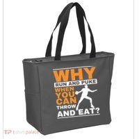 Why Run And Puke Discus Thrower Throw Tack And Field Discus Tote Bag thumb 2