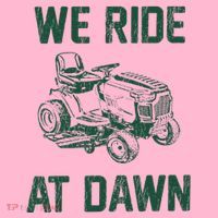 We Ride At Dawn Retro Lawn Mowing Dad Funny Mower Coaster thumb 2