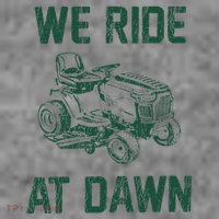 We Ride At Dawn Retro Lawn Mowing Dad Funny Mower Toddler Hoodie thumb 2