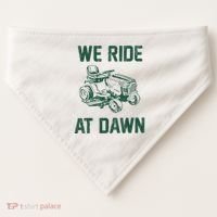 We Ride At Dawn Retro Lawn Mowing Dad Funny Mower USA-Made Doggie Bandana thumb 0