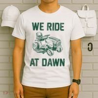 We Ride At Dawn Retro Lawn Mowing Dad Funny Mower T-Shirt thumb 6