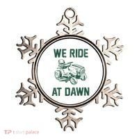 We Ride At Dawn Retro Lawn Mowing Dad Funny Mower Ornament thumb 0