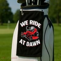 We Ride At Dawn Lawnmower Golf Towel thumb 2