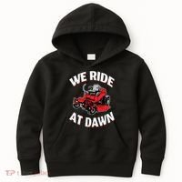 We Ride At Dawn Lawnmower Kids Hoodie thumb 0