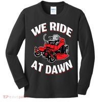 We Ride At Dawn Lawnmower Kids Long Sleeve Shirt thumb 0