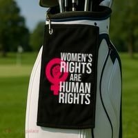 Women's Rights Are Human Rights Feminist Golf Towel thumb 2