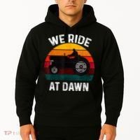 We Ride At Dawn Lawn Mower Lawn Mowing Dad Yard Work For Men Hoodie thumb 2