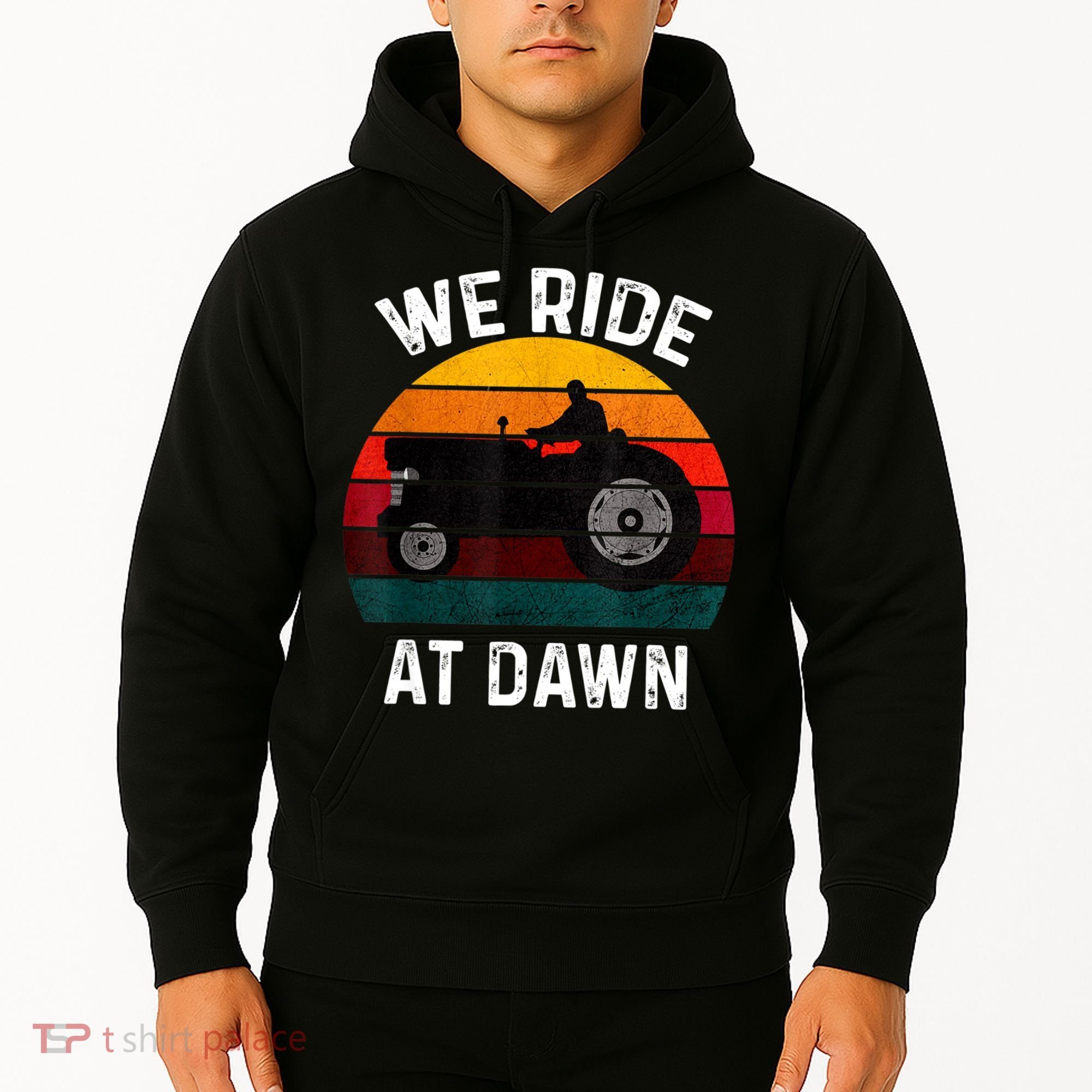 We Ride At Dawn Lawn Mower Lawn Mowing Dad Yard Work For Men Hoodie