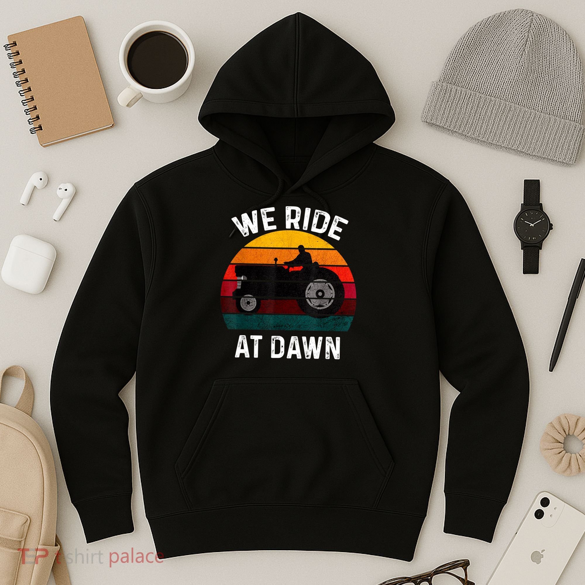We Ride At Dawn Lawn Mower Lawn Mowing Dad Yard Work For Men Hoodie