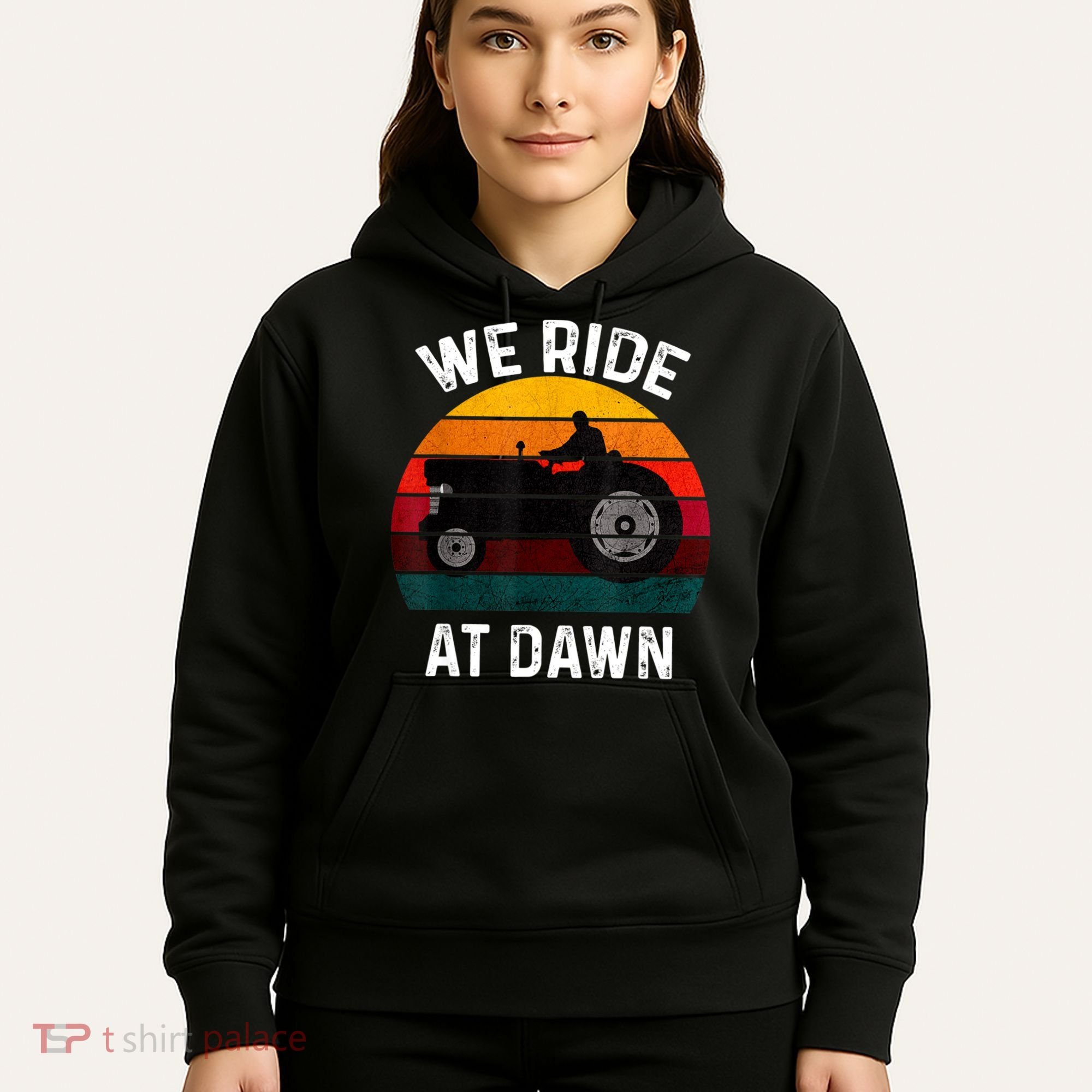 We Ride At Dawn Lawn Mower Lawn Mowing Dad Yard Work For Men Hoodie