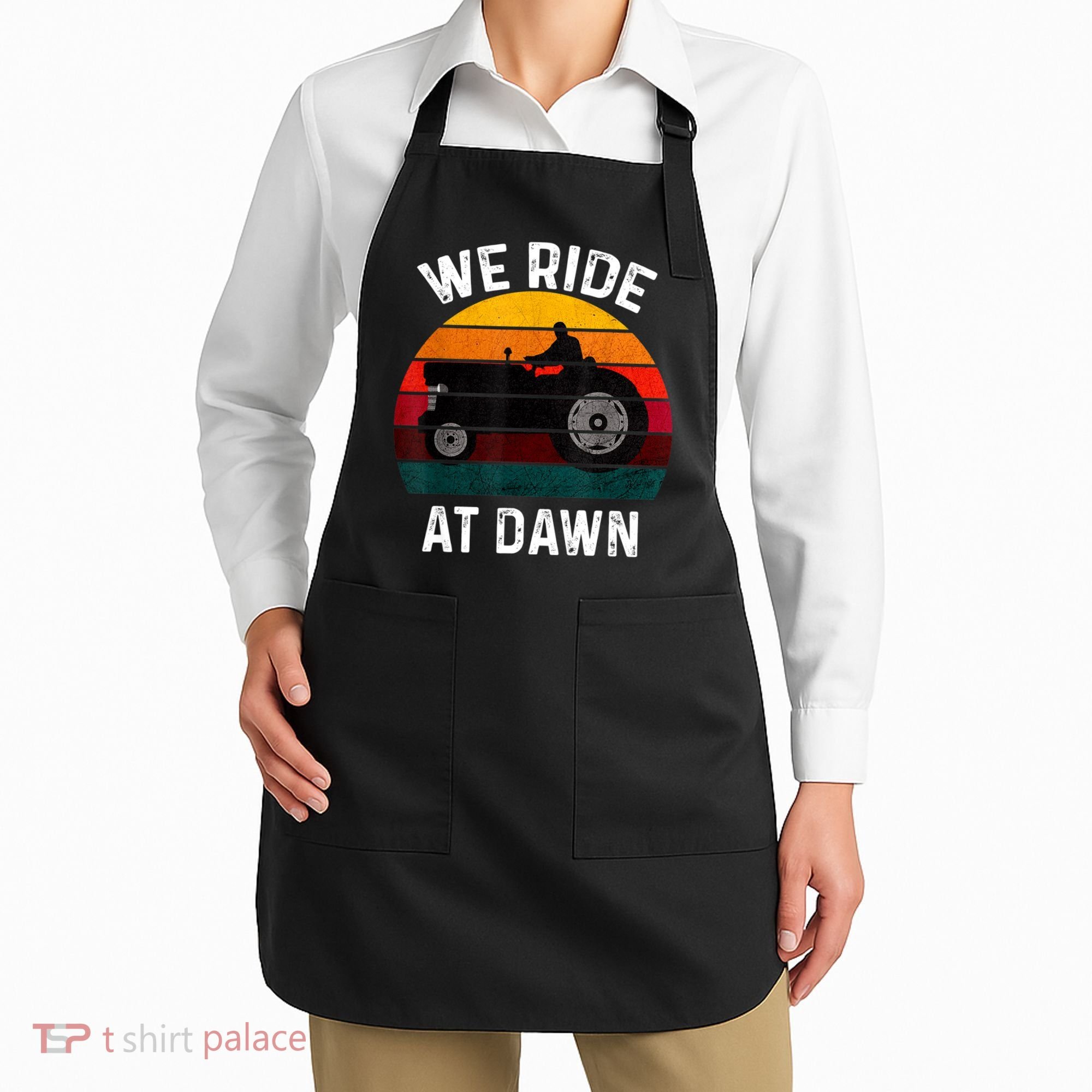 We Ride At Dawn Lawn Mower Lawn Mowing Dad Yard Work For Men Apron