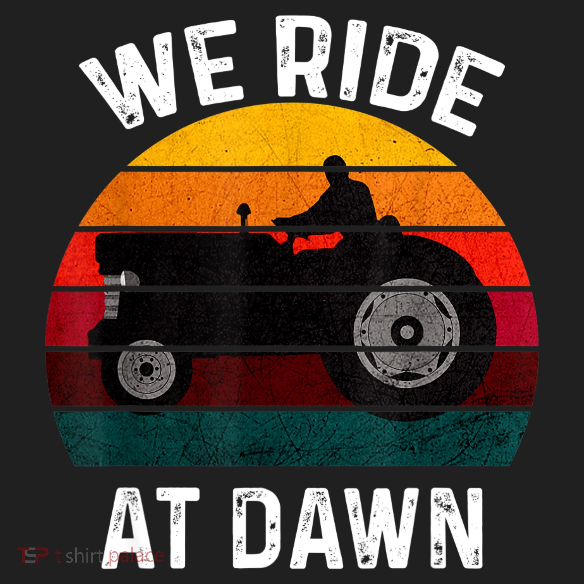We Ride At Dawn Lawn Mower Lawn Mowing Dad Yard Work For Men Beanie