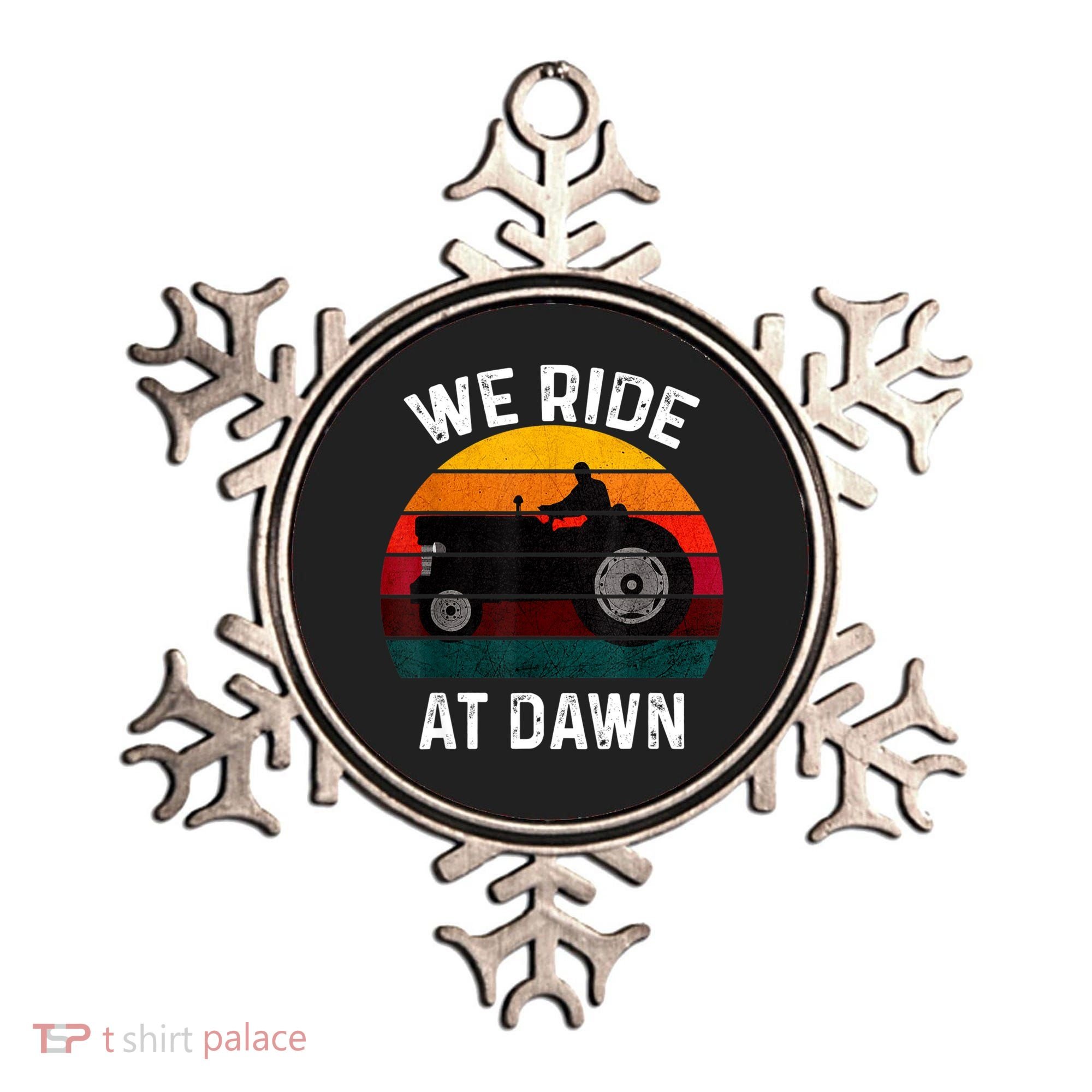 We Ride At Dawn Lawn Mower Lawn Mowing Dad Yard Work For Men Ornament