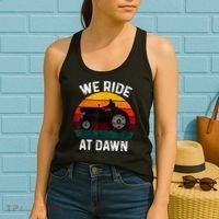 We Ride At Dawn Lawn Mower Lawn Mowing Dad Yard Work For Men Women's Tank Top thumb 2