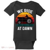 We Ride At Dawn Lawn Mower Lawn Mowing Dad Yard Work For Men Baby Bodysuit thumb 0