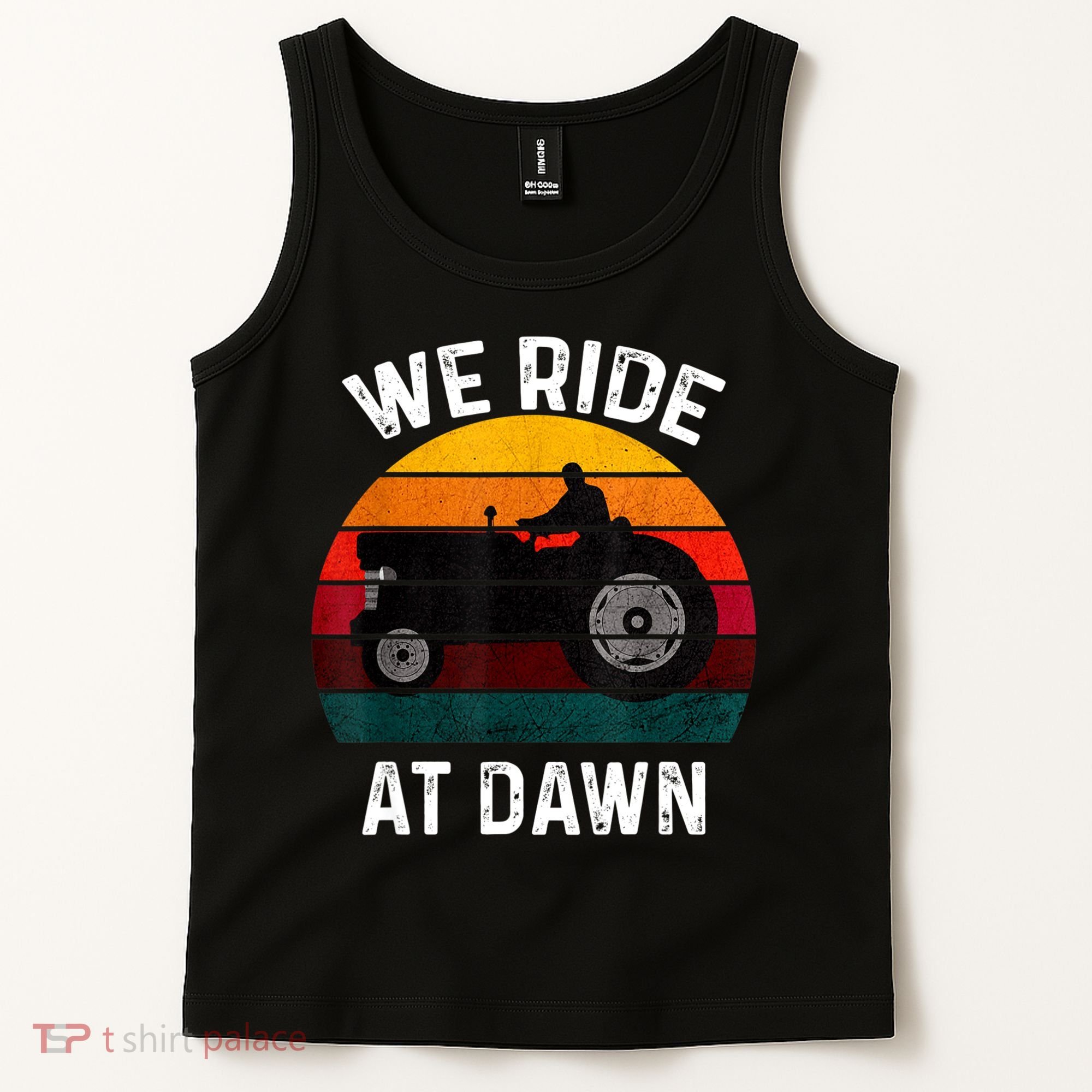We Ride At Dawn Lawn Mower Lawn Mowing Dad Yard Work For Men Tank Top