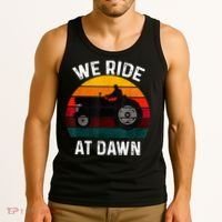 We Ride At Dawn Lawn Mower Lawn Mowing Dad Yard Work For Men Tank Top thumb 3