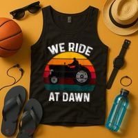 We Ride At Dawn Lawn Mower Lawn Mowing Dad Yard Work For Men Tank Top thumb 4