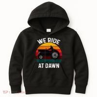 We Ride At Dawn Lawn Mower Lawn Mowing Dad Yard Work For Men Kids Hoodie thumb 0