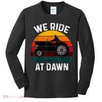 We Ride At Dawn Lawn Mower Lawn Mowing Dad Yard Work For Men Kids Long Sleeve Shirt thumb 0
